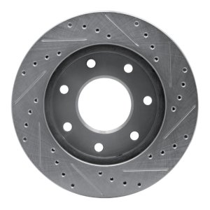 Ford F-250 Brake Rotor (1) - Front Left - R1 Concepts - Drilled & Slotted - Silver - `97-`04